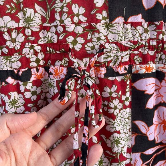 Johnny Was Workshop Flora Tie Back Midi Dress Pink Floral Size XL - Picture 10 of 14